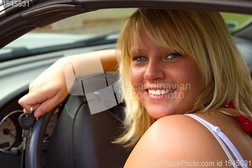 Image of Beautiful woman driver