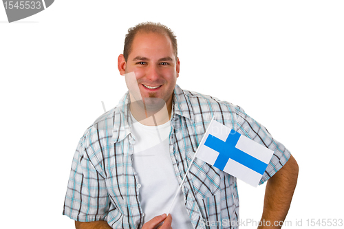 Image of Young man with finish flag