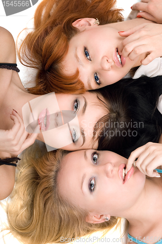 Image of Three playful women