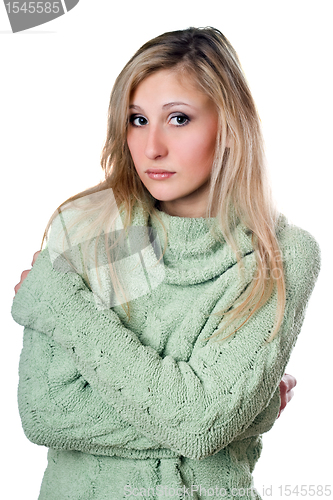 Image of Young woman in sweater
