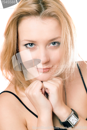Image of Closeup portrait of a beautiful young blonde