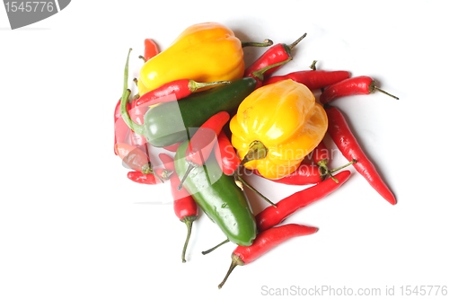 Image of chillies from above