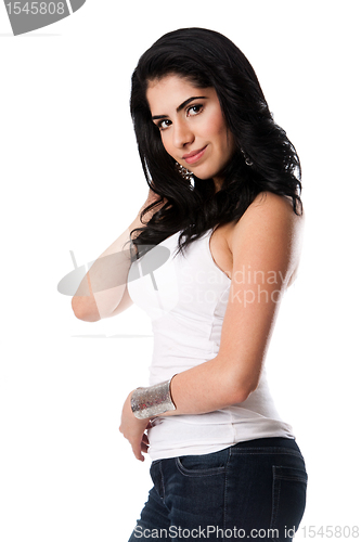 Image of Beautiful happy young woman