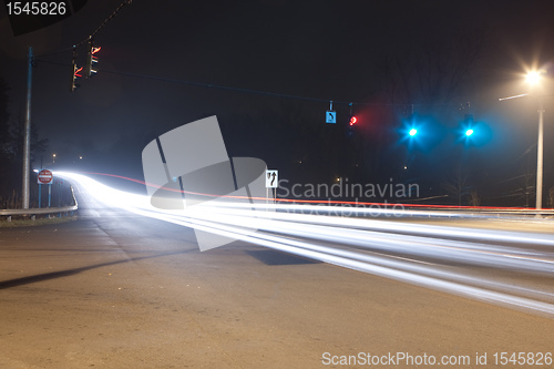 Image of Abstract Light Trails from Cars