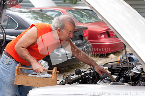 Image of Man Junk Yard Hunting