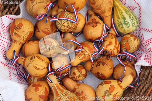 Image of Painted dried gourds