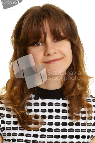 Image of Portrait of a smiling young woman