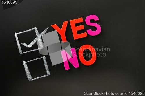 Image of Yes or no check boxes