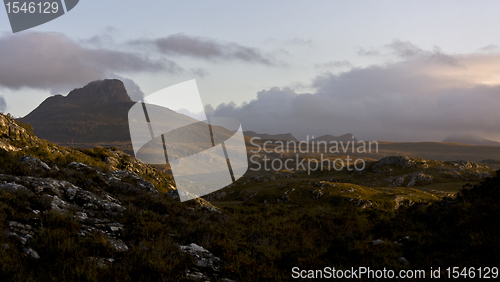 Image of big mountain in evening light