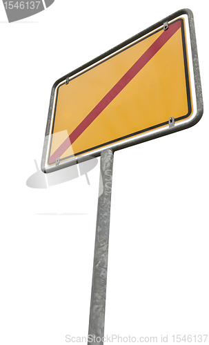 Image of german placement sign with copy space  (clipping path included)
