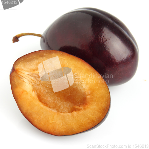 Image of Fresh plum on a white background