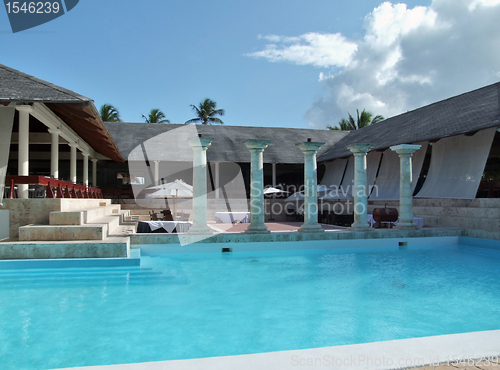 Image of holiday resort with pool