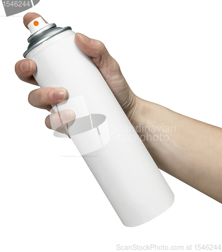 Image of hand and aerosol can