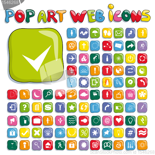 Image of Stylized pop art web icon set