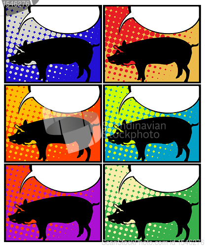 Image of Pig in pop art 