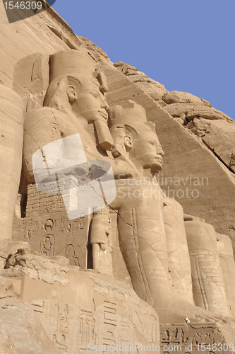 Image of stone sculptures at Abu Simbel temples in Egypt