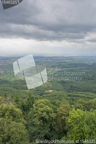 Image of aerial view near Haut-Koenigsbourg Castle in France