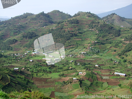 Image of aerial view around Virunga Mountains in Uganda