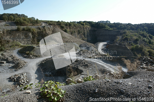Image of quarry scenery with roads at summer time