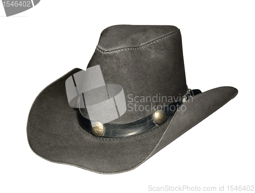 Image of leather cowboy hat