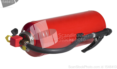 Image of red fire drencher