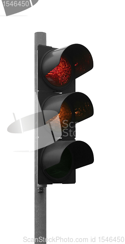 Image of traffic light shows red and yellow