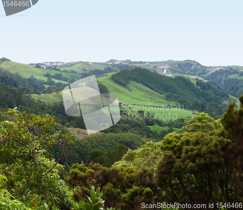 Image of hilly panoramic view at the Azores