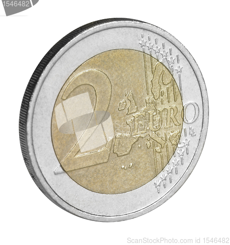 Image of two euro coin closeup