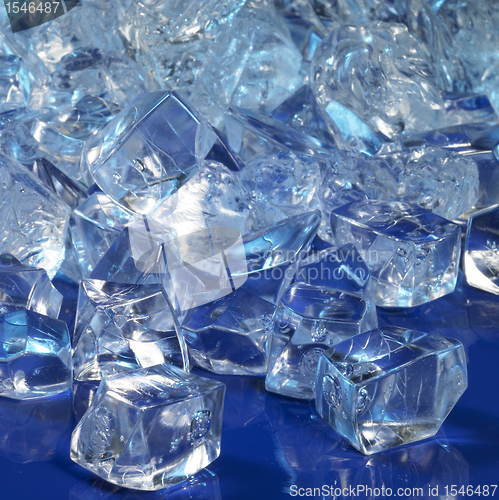 Image of blue illuminated ice cubes