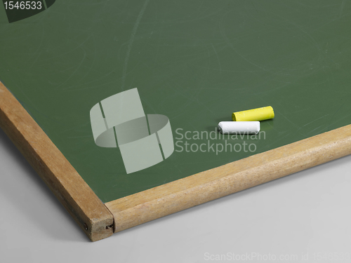 Image of black board and crayons