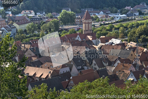 Image of Wertheim aerial view in sunny ambiance