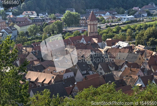 Image of Wertheim aerial view in sunny ambiance