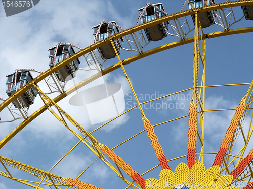 Image of colorful big wheel detail