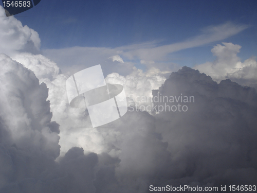 Image of above dramatic clouds and sky