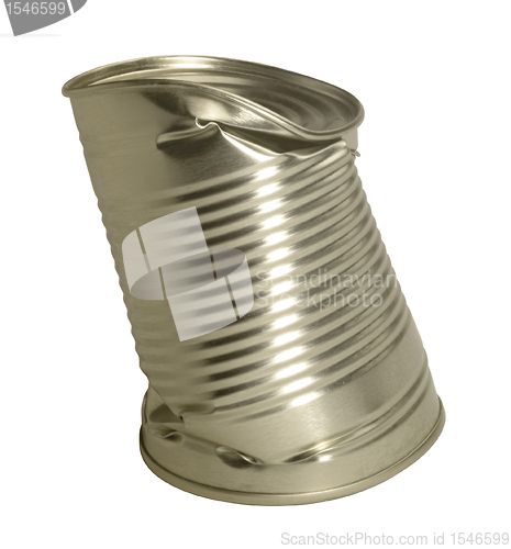 Image of bent tin can