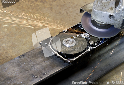 Image of hard disk grinding