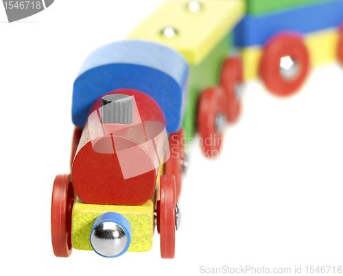 Image of colorful wooden toy train