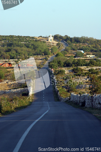 Image of Beautiful small rural church on Pag island, Croatia