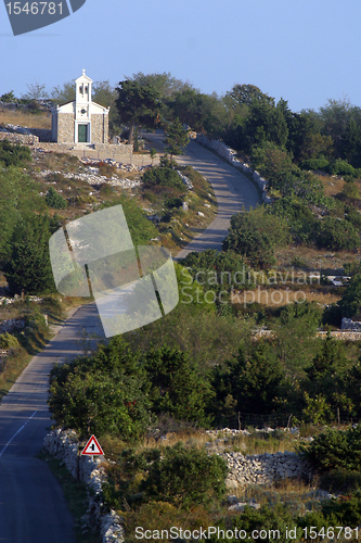 Image of Beautiful small rural church on Pag island, Croatia