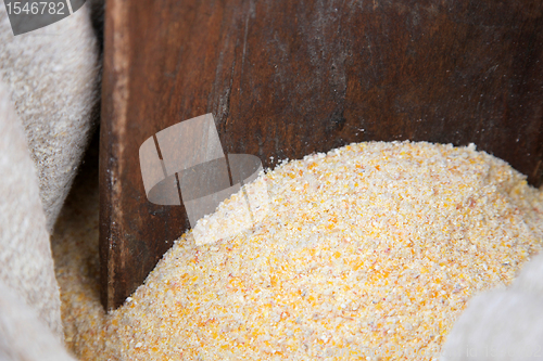 Image of Wooden spoon and cornflour