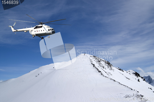 Image of Heliski in snowy mountains