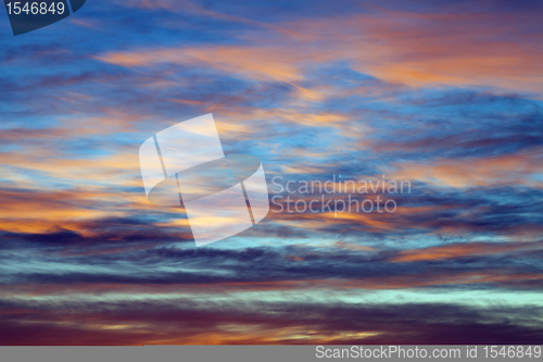 Image of Sunset sky over the sea