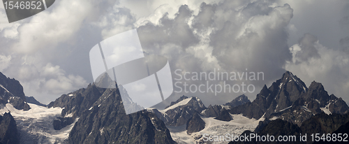 Image of Panorama cloudy mountains