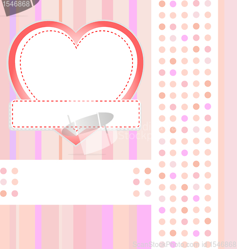 Image of Vintage frame in shape of heart. wedding invitation