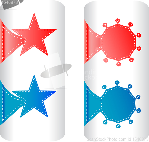 Image of stylish colorful set of labels in the form of stars badges