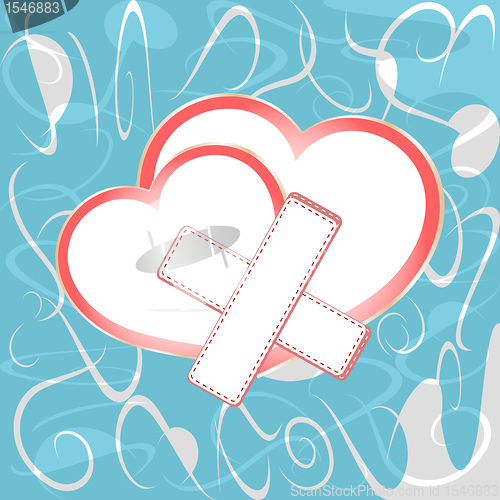 Image of Valentine's day vector background with two hearts