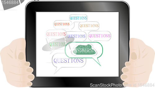 Image of hands holding tablet pc Isolated on white