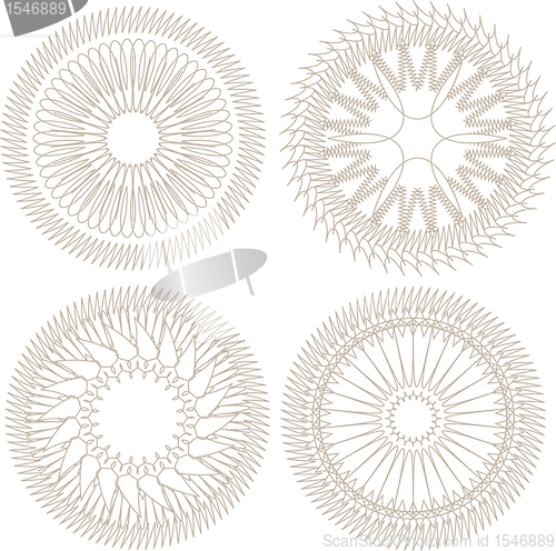 Image of Guilloche element for certificate, money design. vector