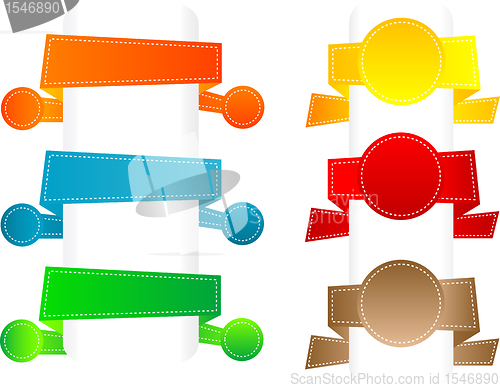 Image of Vector set of origami paper banners.