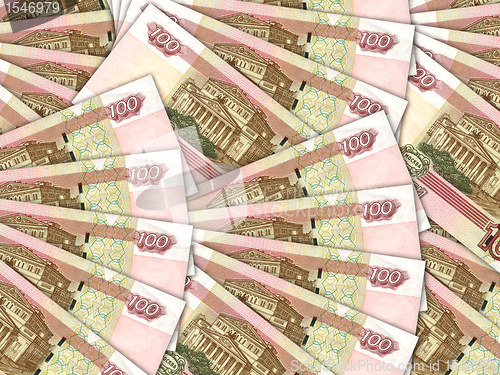 Image of Background of money pile 100 russian rouble bills